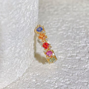 Multi-colored Sapphires Diamond Ring D0.50ct d0.09ct. 18K